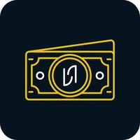 Shekel Line Yellow White Icon vector