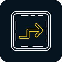 Zigzag Line Yellow White Icon vector