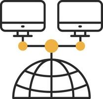 Network Skined Filled Icon vector