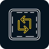 Loop Line Yellow White Icon vector