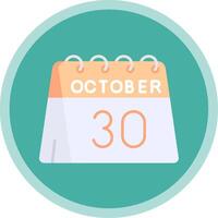 30th of October Flat Multi Circle Icon vector