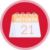 21st of October Flat Multi Circle Icon vector