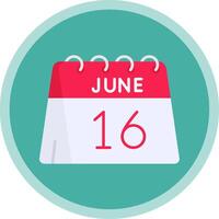 16th of June Flat Multi Circle Icon vector