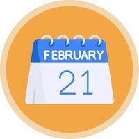 21st of February Flat Multi Circle Icon vector