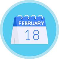 18th of February Flat Multi Circle Icon vector