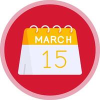 15th of March Flat Multi Circle Icon vector