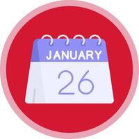 26th of January Flat Multi Circle Icon vector