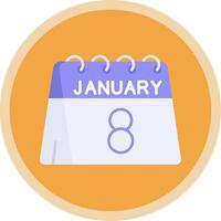 8th of January Flat Multi Circle Icon vector