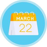 22nd of March Flat Multi Circle Icon vector