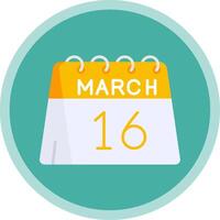 16th of March Flat Multi Circle Icon vector