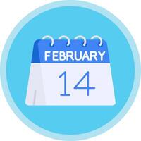 14th of February Flat Multi Circle Icon vector