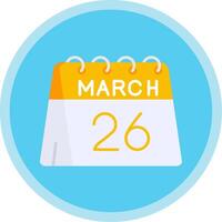 26th of March Flat Multi Circle Icon vector