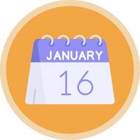 16th of January Flat Multi Circle Icon vector