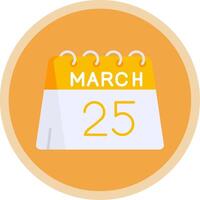 25th of March Flat Multi Circle Icon vector