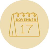 17th of November Line Yellow Circle Icon vector