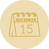 15th of November Line Yellow Circle Icon vector