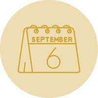 6th of September Line Yellow Circle Icon vector
