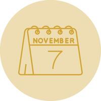 7th of November Line Yellow Circle Icon vector