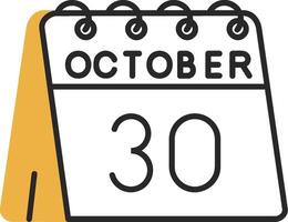 30th of October Skined Filled Icon vector