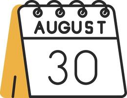 30th of August Skined Filled Icon vector