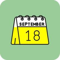 18th of September Filled Yellow Icon vector