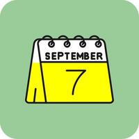 7th of September Filled Yellow Icon vector