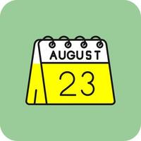 23rd of August Filled Yellow Icon vector