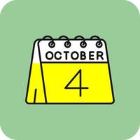 4th of October Filled Yellow Icon vector