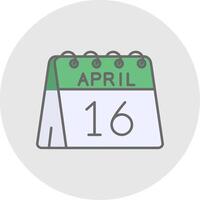 16th of April Line Filled Light Circle Icon vector