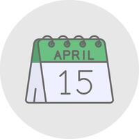 15th of April Line Filled Light Circle Icon vector