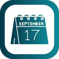 17th of September Glyph Gradient Round Corner Icon vector