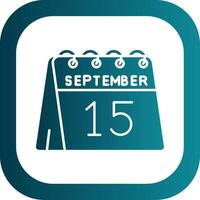 15th of September Glyph Gradient Round Corner Icon vector