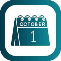 1st of October Glyph Gradient Round Corner Icon vector