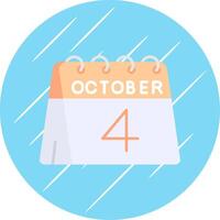 4th of October Flat Blue Circle Icon vector