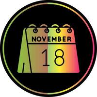 18 de noviembre glifo debido color icono vector