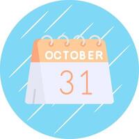 31st of October Flat Blue Circle Icon vector