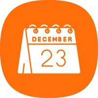 23rd of December Glyph Curve Icon vector