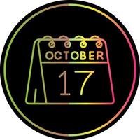17th of October Line Gradient Due Color Icon vector