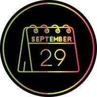 29th of September Line Gradient Due Color Icon vector