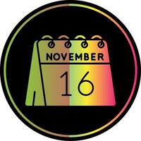 16 de noviembre glifo debido color icono vector