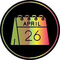 26 de abril glifo debido color icono vector