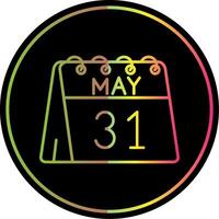 31st of May Line Gradient Due Color Icon vector