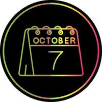 7th of October Line Gradient Due Color Icon vector