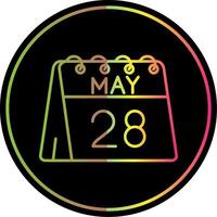 28th of May Line Gradient Due Color Icon vector