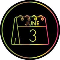 3rd of June Line Gradient Due Color Icon vector