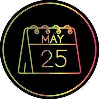 25th of May Line Gradient Due Color Icon vector