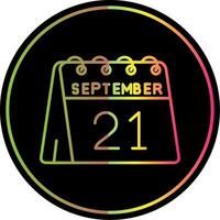 21st of September Line Gradient Due Color Icon vector