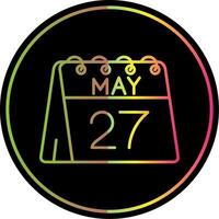 27th of May Line Gradient Due Color Icon vector