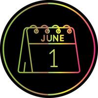 1st of June Line Gradient Due Color Icon vector