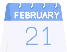 21st of February Flat Light Icon vector